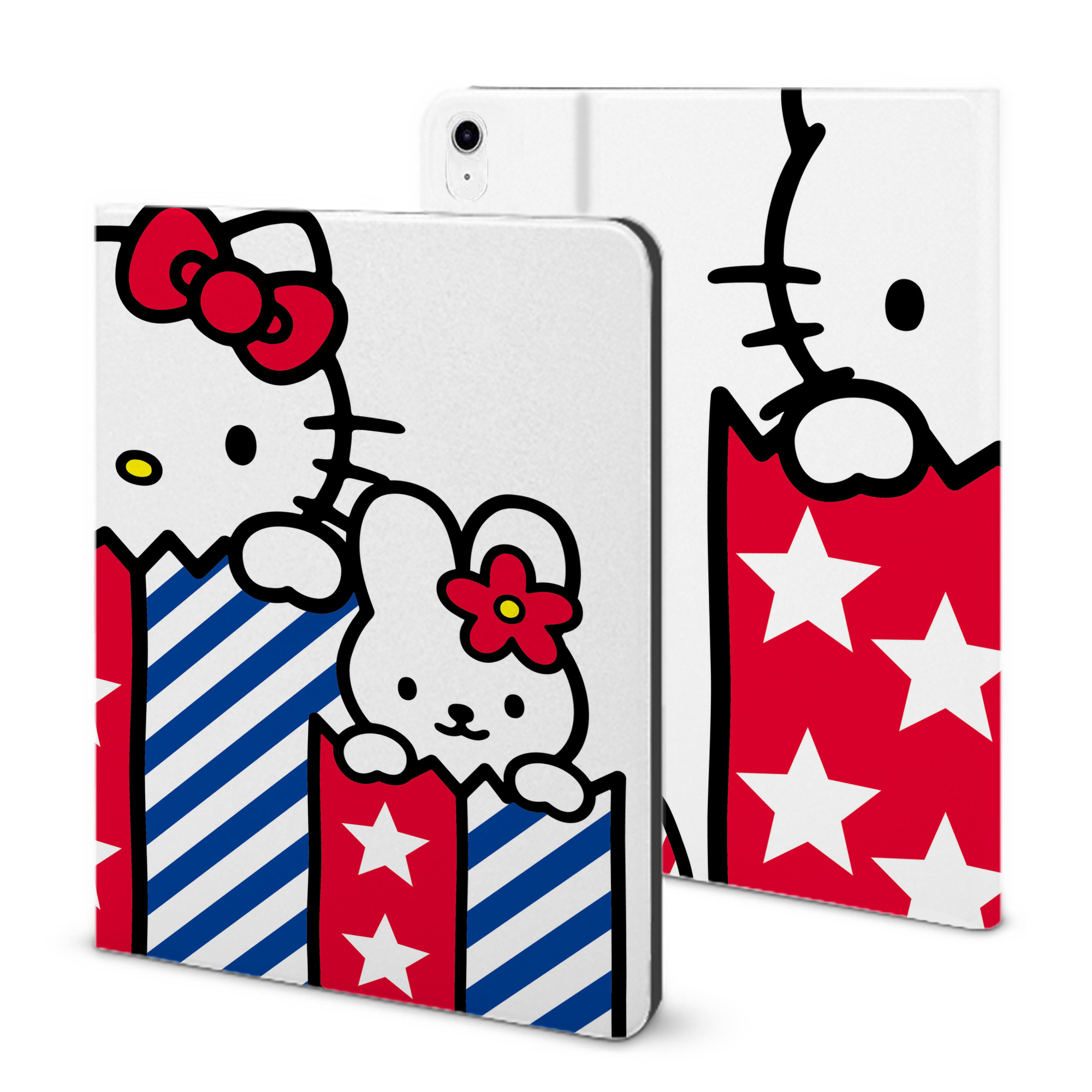 （画像用） Hello Kitty ハローキティ IPad ケース ブック型 PUレザー TPU 耐衝撃 軽量 薄型 ペン収納なし 全面保護 IPad 各モデル対応